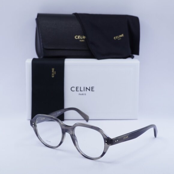 Celine CL50145I 005 Square Eyeglasses - Crystal Black and Grey 52mm - Picture 1 of 9